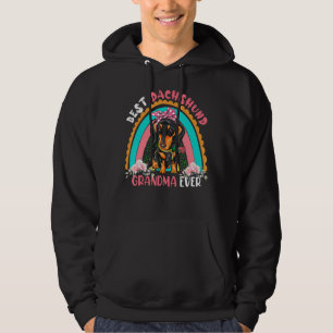 Best Dachshund Grandma ever Cute Rainbow Flods D Hoodie