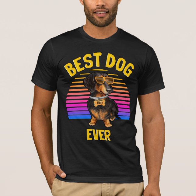 Best Dachshund Hund någonsin Retro T Shirt (Framsida)