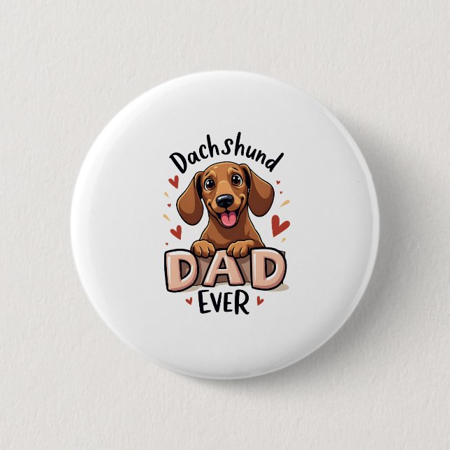 Best Dachshund Pappa någonsin t Shirt Knapp (Framsida)