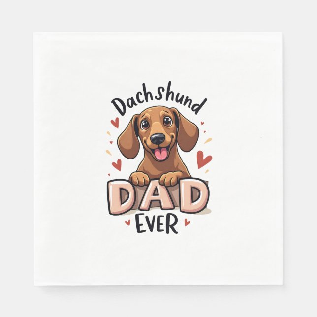 Best Dachshund Pappa någonsin t Shirt Pappersservett (Framsidan)