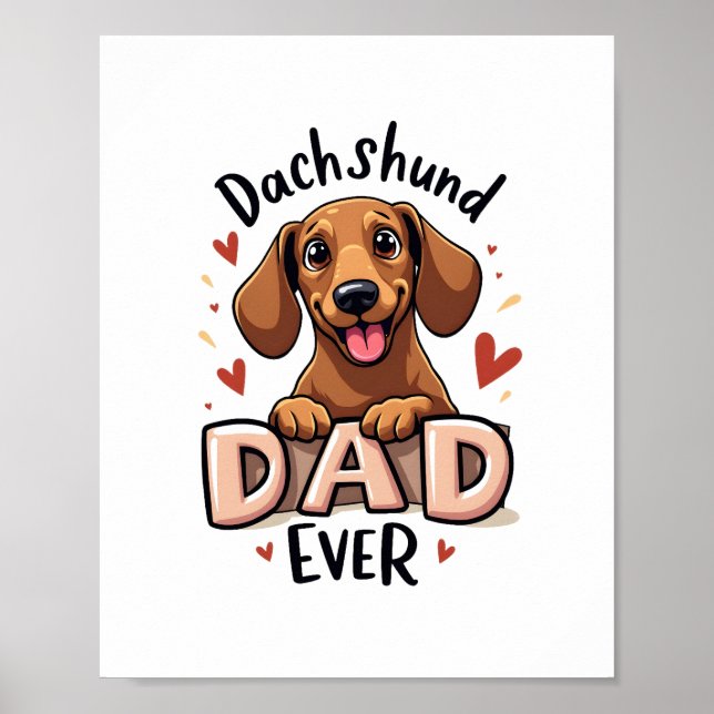 Best Dachshund Pappa någonsin t Shirt Poster (Framsidan)