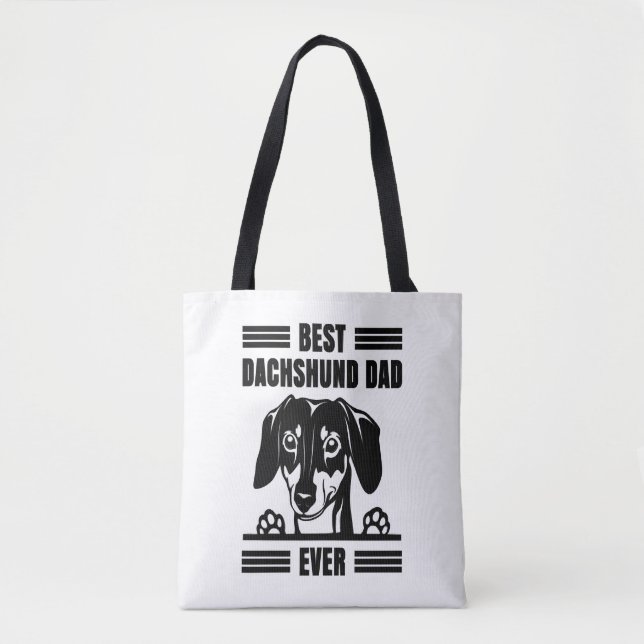Best Dachshund Pappa någonsin t Shirt Tygkasse (Framsida)