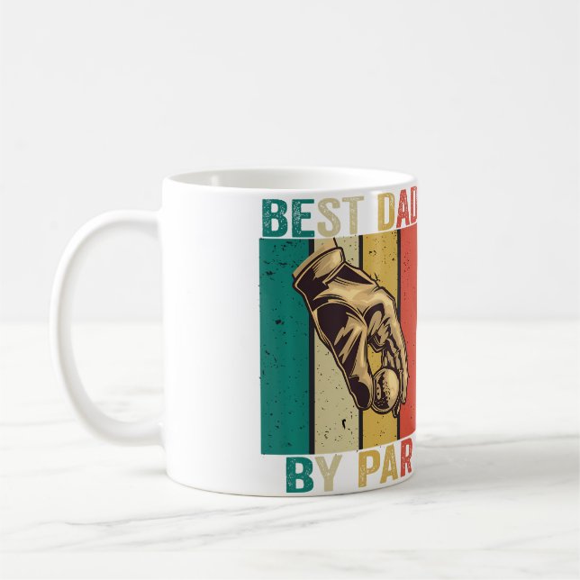 Best Dad By Par Father'S Day Golf Player Reto Vint Kaffemugg (Vänster)