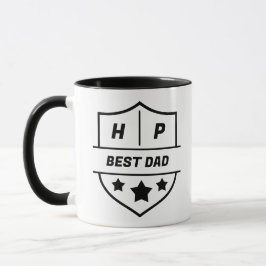 Best Dad Custom Initials Shield  Mugg