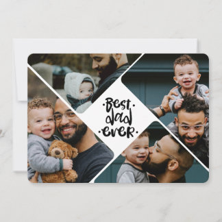 Best Dad Ever 4 Photo Collage Father's day Julkort