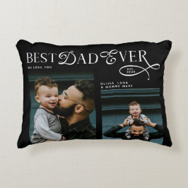  Best Dad Ever 4 Photos Modern Fathers Day Gifts Prydnadskudde