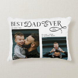  Best Dad Ever 4 Photos Modern Fathers Day Gifts Prydnadskudde