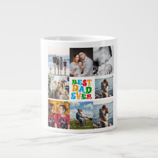 Best Dad Ever 8 Photo Custom Personalized Collage Jumbo Mugg