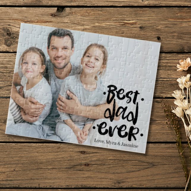Best Dad Ever Black Custom Photo Gift From Kids  Pussel (Skapare uppladdad)