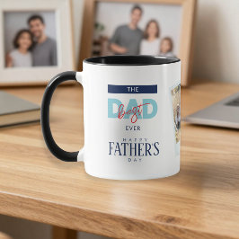 Best Dad Ever Blue Happy Father's Day Custom Photo Mugg