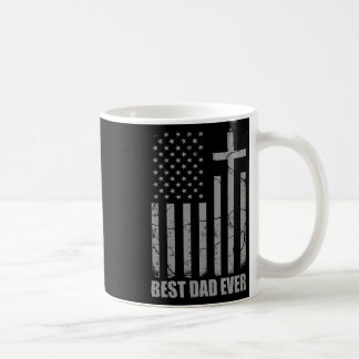 Best Dad Ever Christian Patriotic Dad Usa Flag Fat Kaffemugg