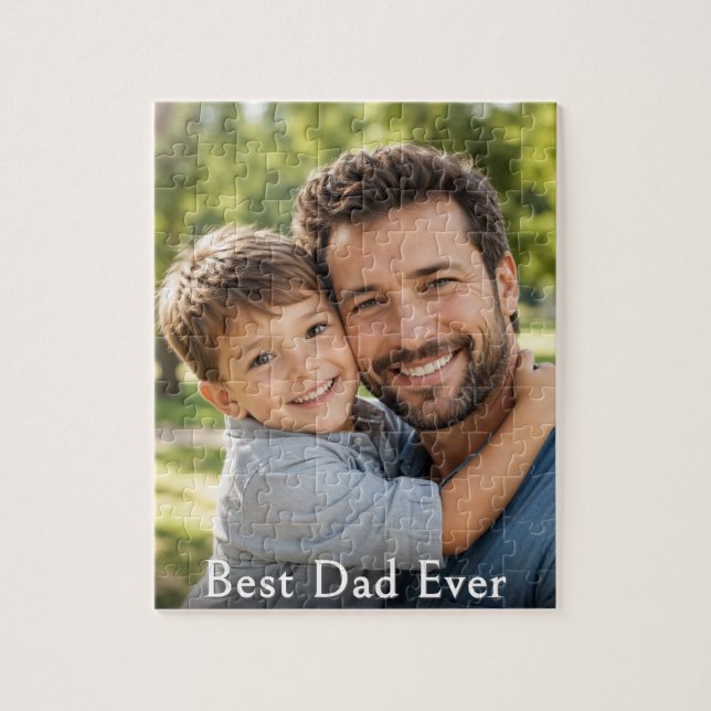 Best Dad Ever Custom Photo Keepsake Pussel (Vertikal)