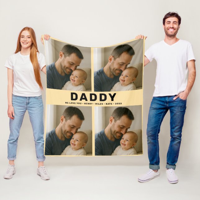 Best Dad Ever Custom Photo | Personalized Father’s Fleecefilt (På plats)