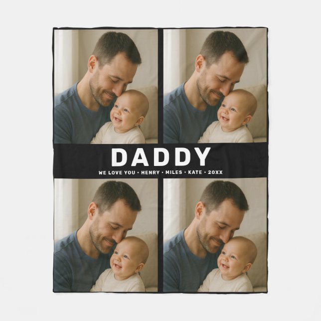 Best Dad Ever Custom Photo | Personalized Father’s Fleecefilt (Framsidan)