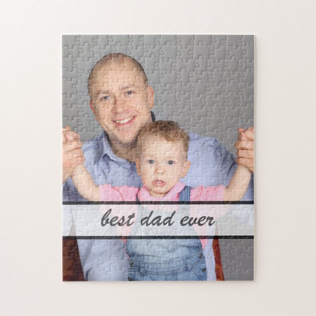 Best Dad Ever Family Photo Quote Design Pussel (Vertikal)