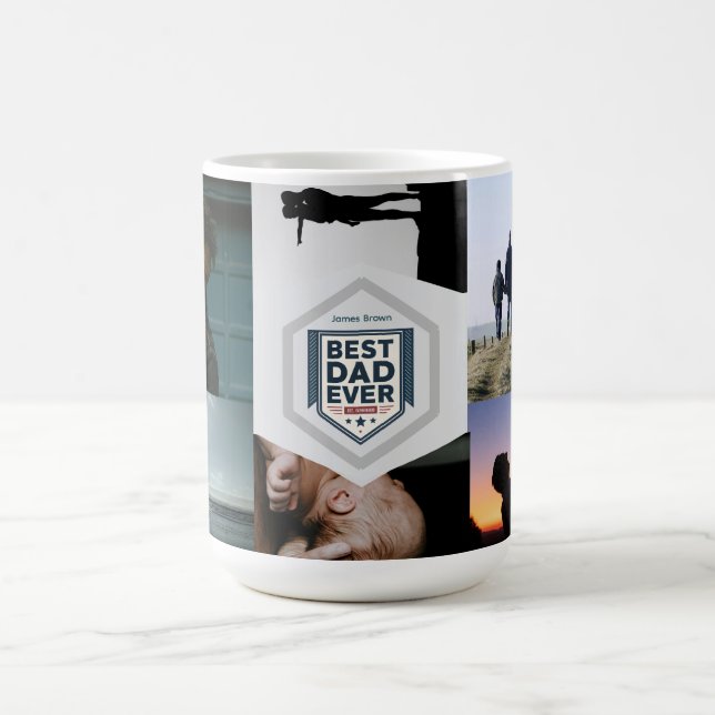 Best Dad Ever Fatherhood Typography Design Kaffemugg (Center)