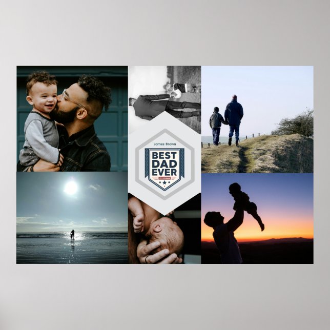 Best Dad Ever Fatherhood Typography Design Poster (Framsidan)