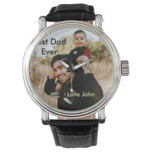 Best dad ever father's dad gift photo name simple