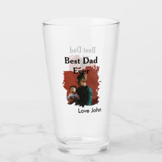 Best dad ever father's dad gift photo name simple glaskopp