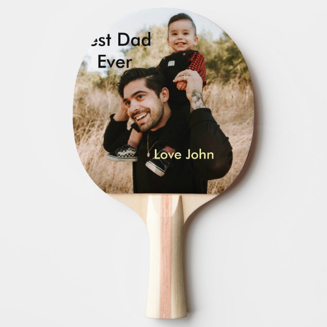 Best dad ever father's dad gift photo name simple  pingisracket (Framsidan)