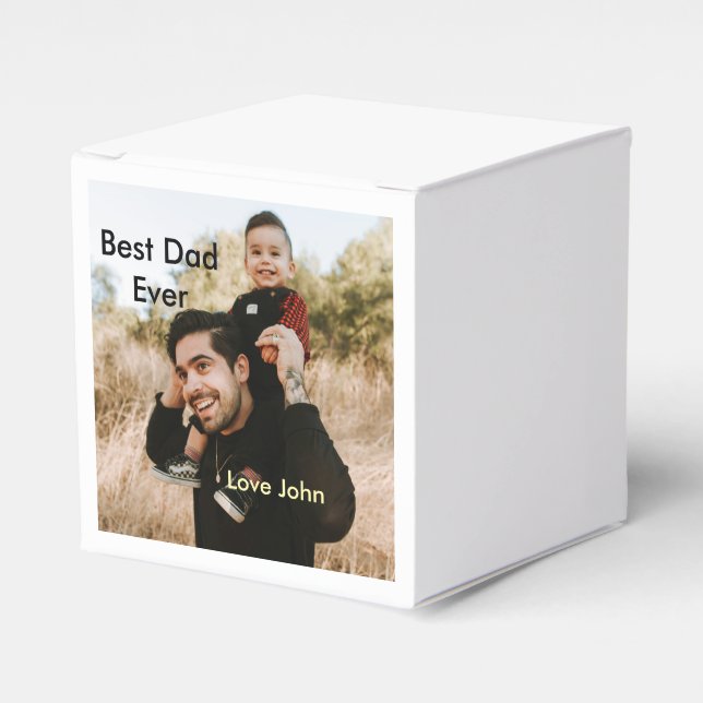 Best dad ever father's dad gift photo name simple  presentaskar (Framsidan Sidan)