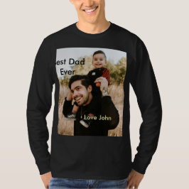 Best dad ever father's dad gift photo name simple t shirt