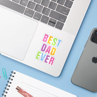 Best Dad Ever Father's Day Colorful Typography Klistermärken