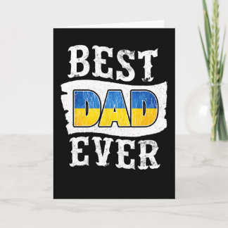 Best Dad Ever Father's Day Ukrainian Flag Ukraine Kort