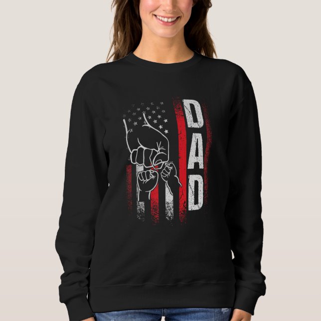 Best Dad Ever Fist Bump Dad American Flag Father s T Shirt (Framsida)