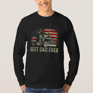 Best Dad Ever Flag truck dad trucker dad best truc T Shirt