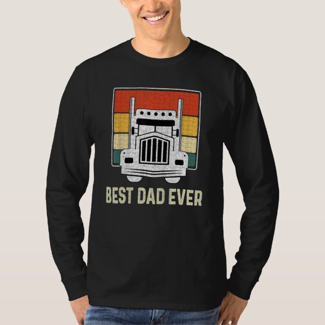 Best Dad Ever Flag truck dad trucker dad best truc T Shirt (Framsida)