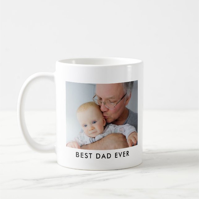 Best Dad Ever Full Photo Personalized Coffee Mug Kaffemugg (Vänster)