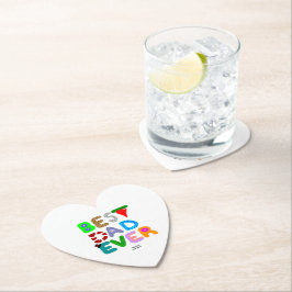 Best Dad Ever Heart Paper Coaster Underlägg Papper