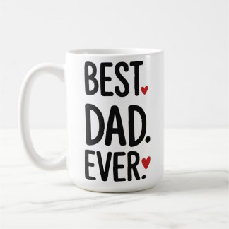 Best Dad Ever Hearts Modern Fathers Day Mug Kaffemugg