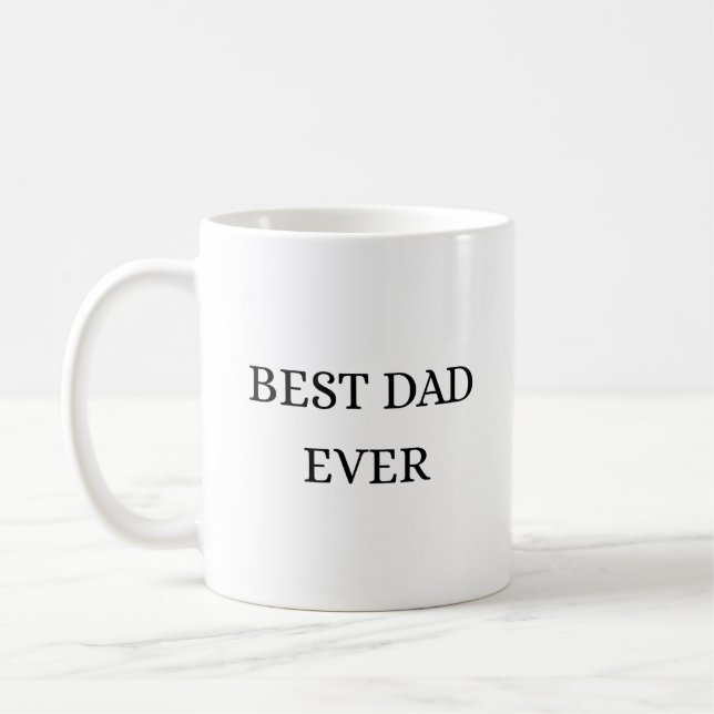 Best Dad Ever Minimalist Taupe Art Kaffemugg (Vänster)