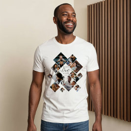 Best Dad Ever Modern Photo Collage Personalized T Shirt