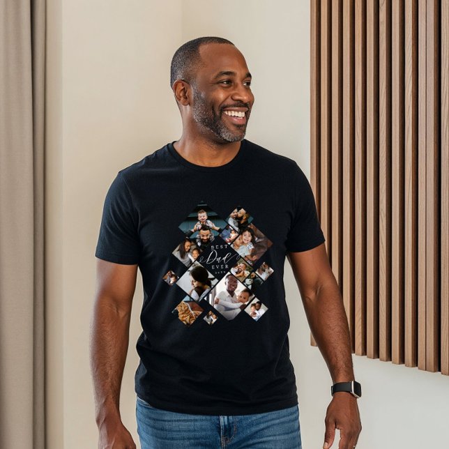 Best Dad Ever Modern Photo Collage Personalized T Shirt (Best Daddy Ever Modern Photo Collage Personalized Tri-Blend Shirt)