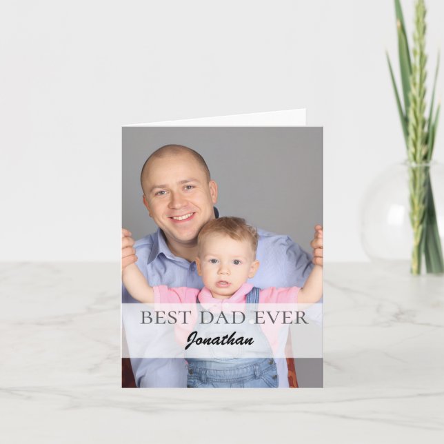 Best Dad Ever Name Quote Family Design Helgkort (Framsida)