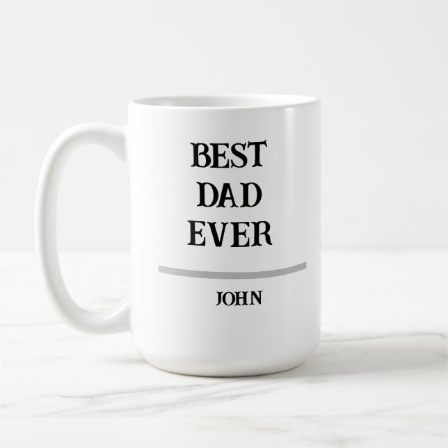 Best Dad Ever Personalized Custom NameCoffee Mug Kaffemugg (Vänster)