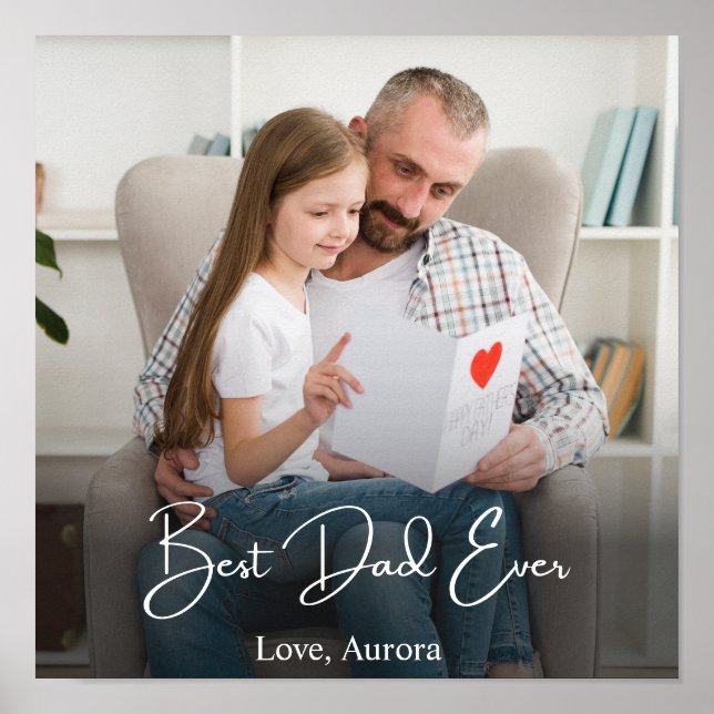 Best Dad Ever Personalized Photo Poster (Framsidan)