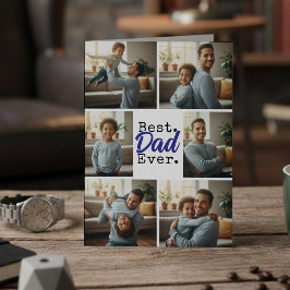 Best Dad Ever Photo Collage Birthday Father's Day Kort