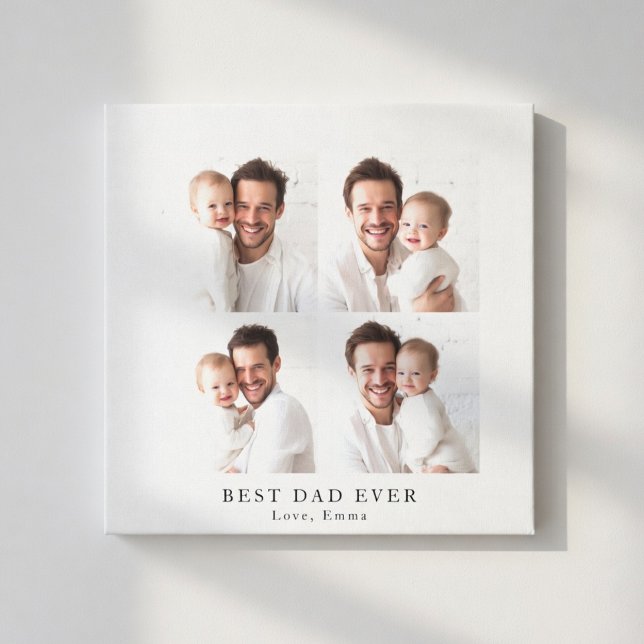 Best Dad Ever Photo Collage | Personalized Gift Canvastryck (Skapare uppladdad)
