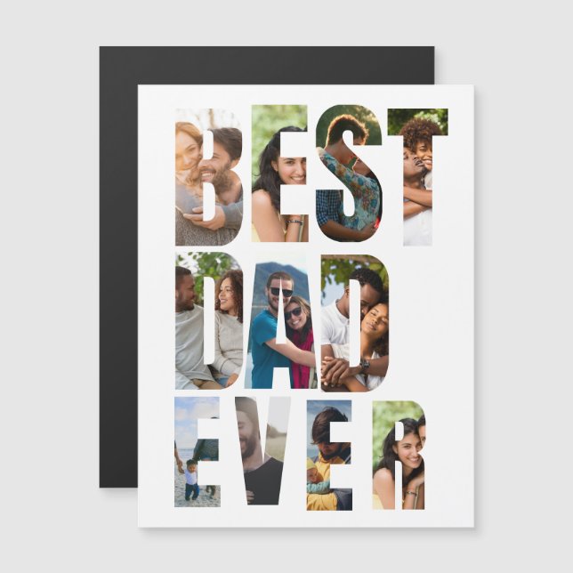 Best Dad Ever | Photo Collage Placeholder Template (Fram/baksida)