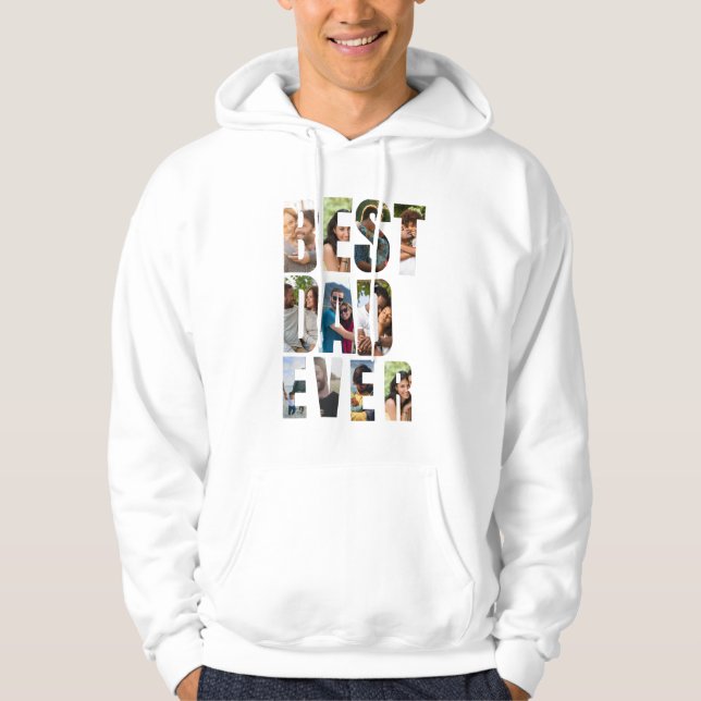 Best Dad Ever | Photo Collage Placeholder Template Hoodie (Framsida)