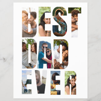 Best Dad Ever | Photo Collage Placeholder Template Reklamblad