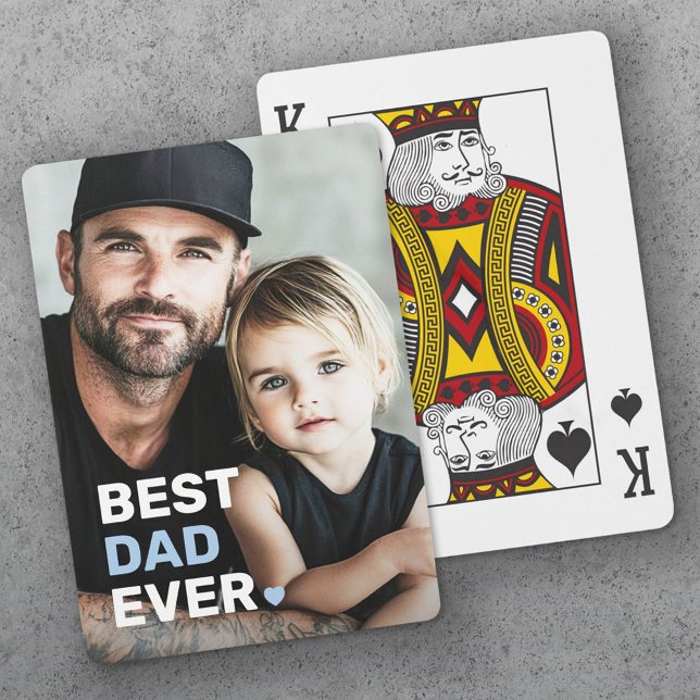 Best dad ever photo heart fathers day casinokort (Best dad ever photo heart fathers day poker cards)