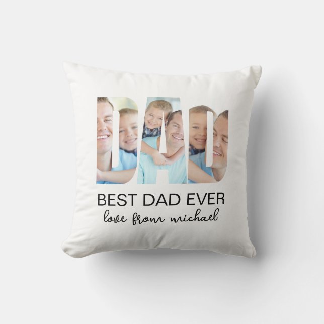 Best Dad Ever Photo Letter Kudde (Framsida)