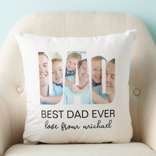 Best Dad Ever Photo Letter Kudde (Skapare uppladdad)