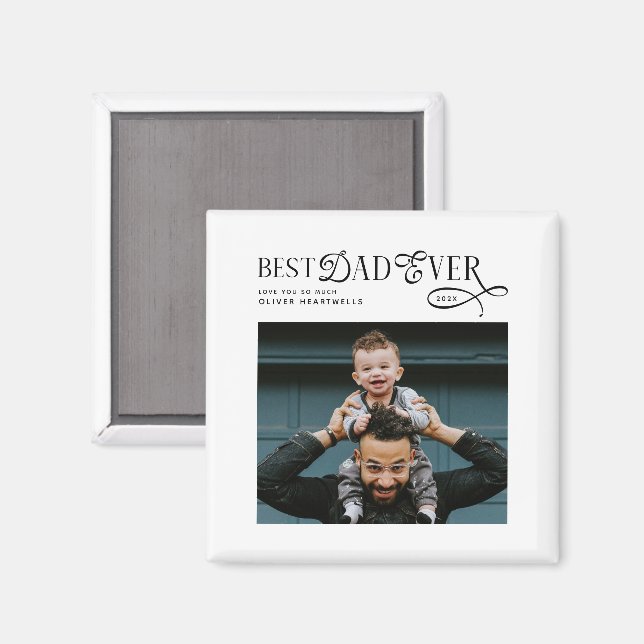  Best Dad Ever Photo Modern Fathers Day Gifts Magnet (Front/Back)