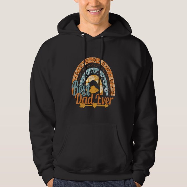 Best Dad Ever Rainbow Daddy Papa Father s Day 2023 Hoodie (Framsida)
